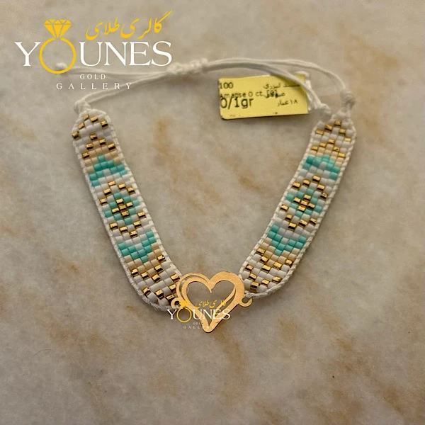 دستبند میوکی قلب لیزری طلا